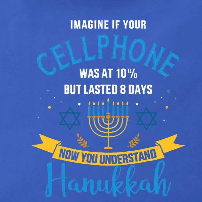 Funny cellphone jewish hanukkah chanukah Zip Tote Bag