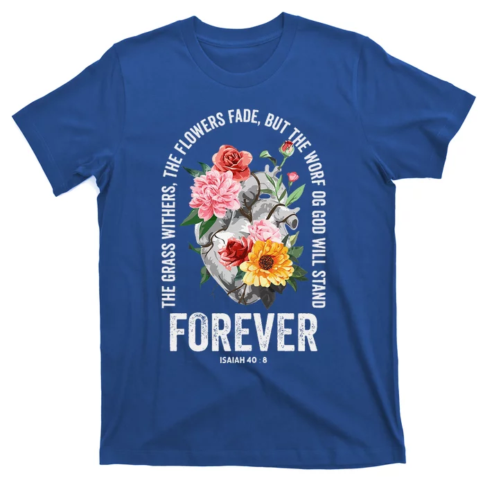 Faith Christian Jesus Floral Christian Saying T-Shirt