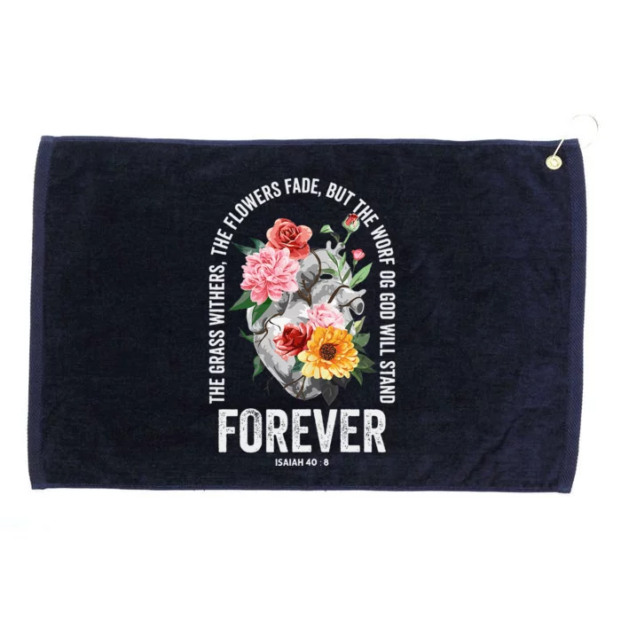 Faith Christian Jesus Floral Christian Saying Grommeted Golf Towel