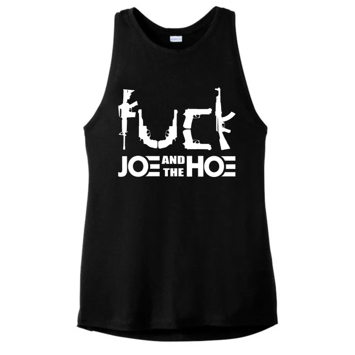 FCK Biden Joe And The Hoe Guns Control Ladies Tri-Blend Wicking Tank