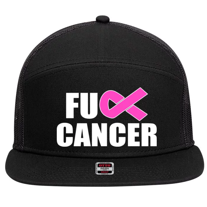 F*ck Breast Cancer Fight Logo 7 Panel Mesh Trucker Snapback Hat