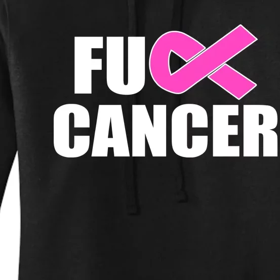 F*ck Breast Cancer Fight Logo Women's Pullover Hoodie