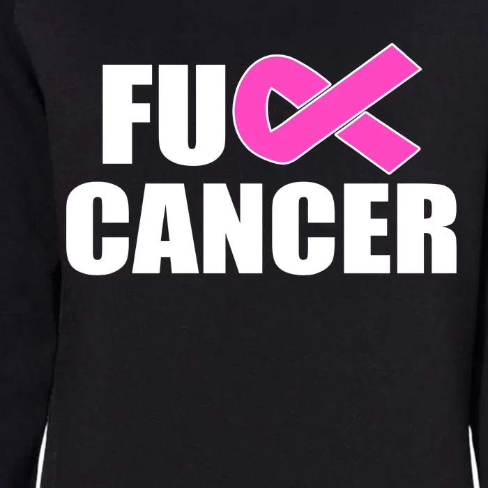 F*ck Breast Cancer Fight Logo Womens California Wash Sweatshirt