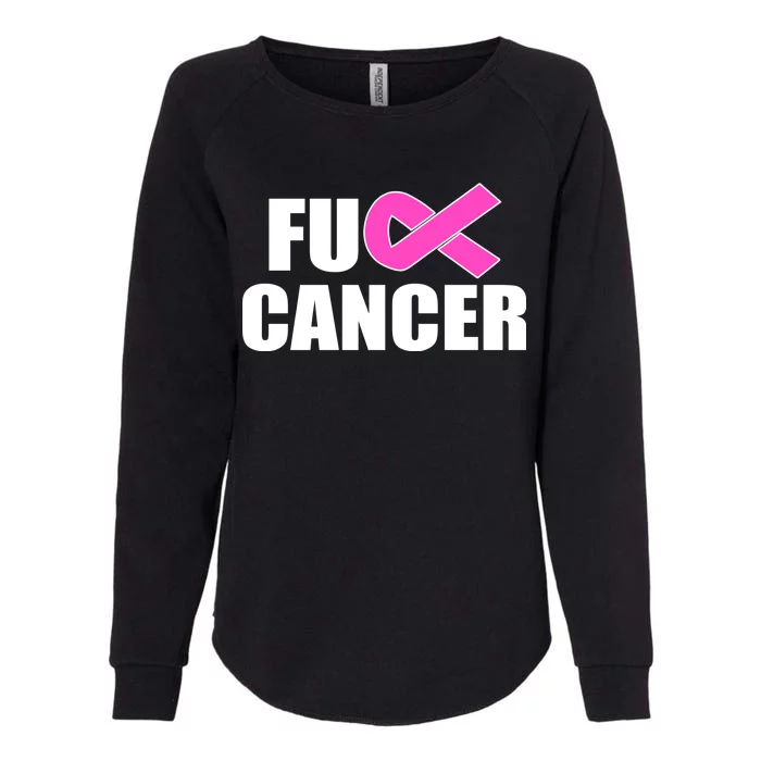 F*ck Breast Cancer Fight Logo Womens California Wash Sweatshirt