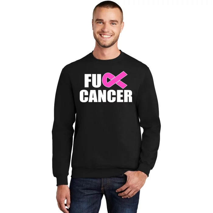 F*ck Breast Cancer Fight Logo Tall Sweatshirt