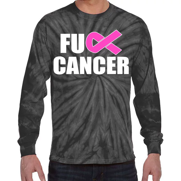 F*ck Breast Cancer Fight Logo Tie-Dye Long Sleeve Shirt