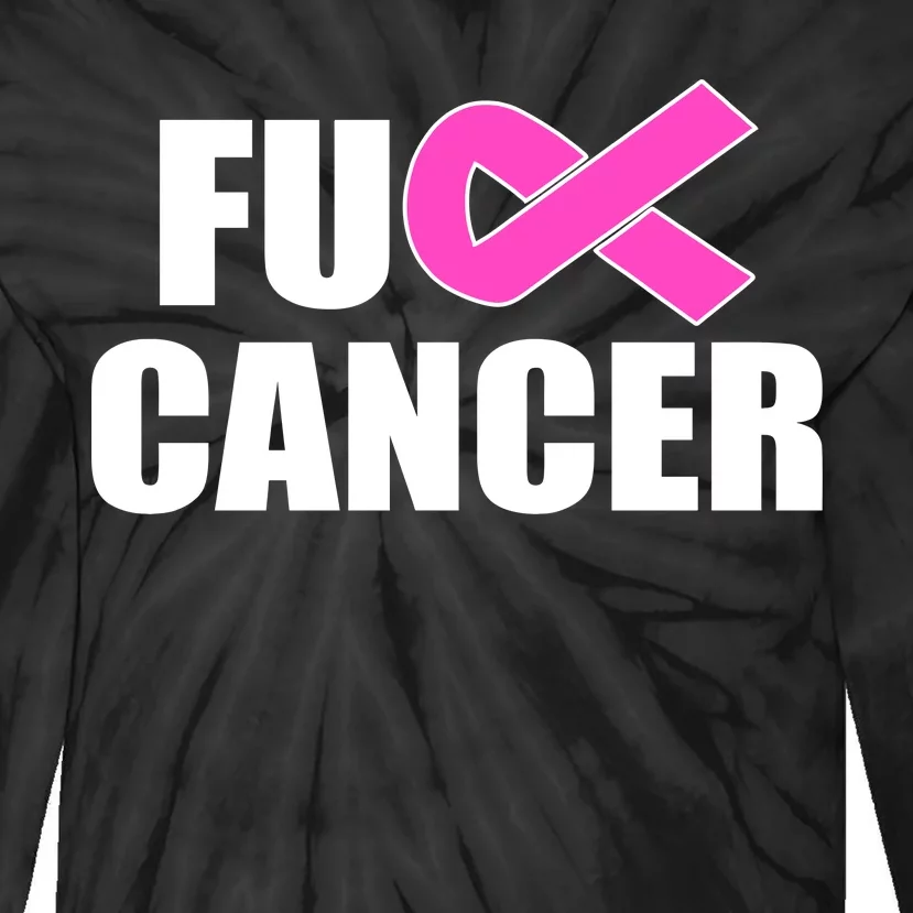 F*ck Breast Cancer Fight Logo Tie-Dye Long Sleeve Shirt