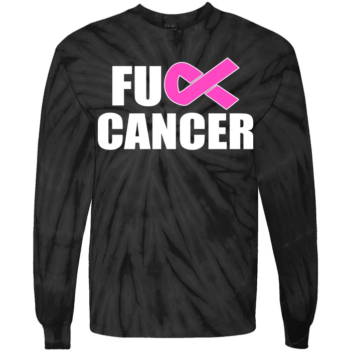 F*ck Breast Cancer Fight Logo Tie-Dye Long Sleeve Shirt