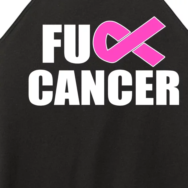 F*ck Breast Cancer Fight Logo Women’s Perfect Tri Rocker Tank