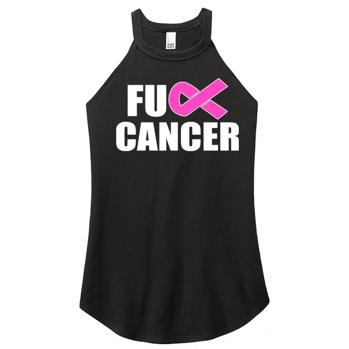 F*ck Breast Cancer Fight Logo Women’s Perfect Tri Rocker Tank