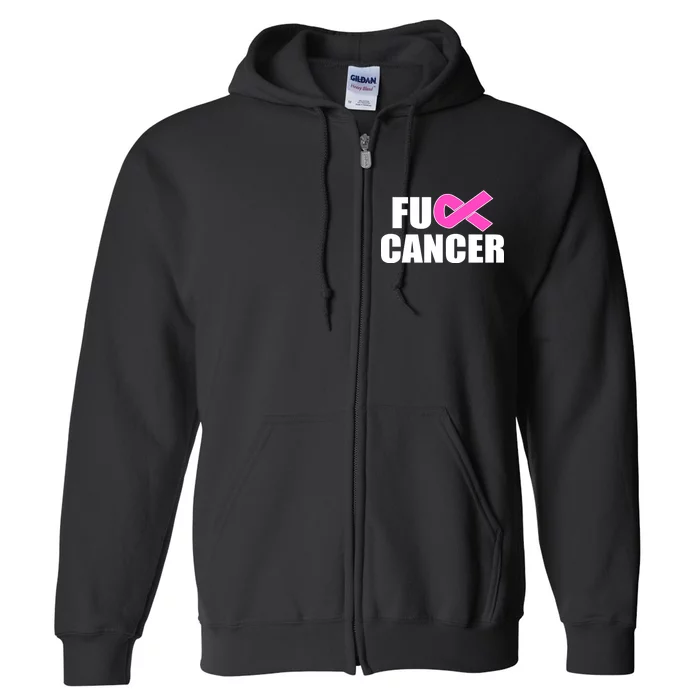 F*ck Breast Cancer Fight Logo Full Zip Hoodie