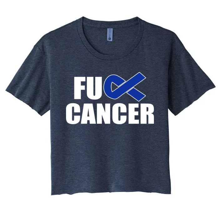 F*ck Colon Cancer Fight Logo Women's Crop Top Tee