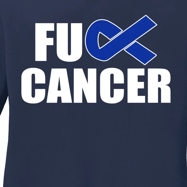 F*ck Colon Cancer Fight Logo Ladies Long Sleeve Shirt