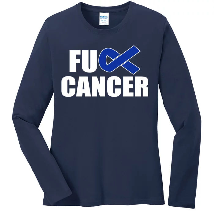 F*ck Colon Cancer Fight Logo Ladies Long Sleeve Shirt