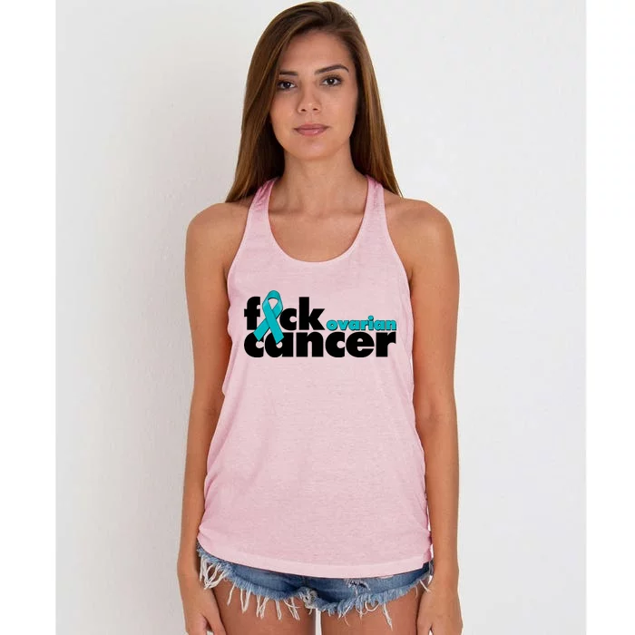 F*ck Ovarian Cancer Women's Knotted Racerback Tank