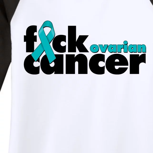 F*ck Ovarian Cancer Women's Tri-Blend 3/4-Sleeve Raglan Shirt