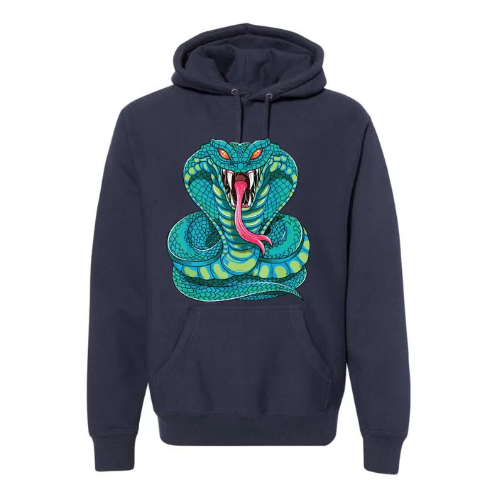 Fanged Cobra King Snake Fast Striking Fangs Bite Premium Hoodie