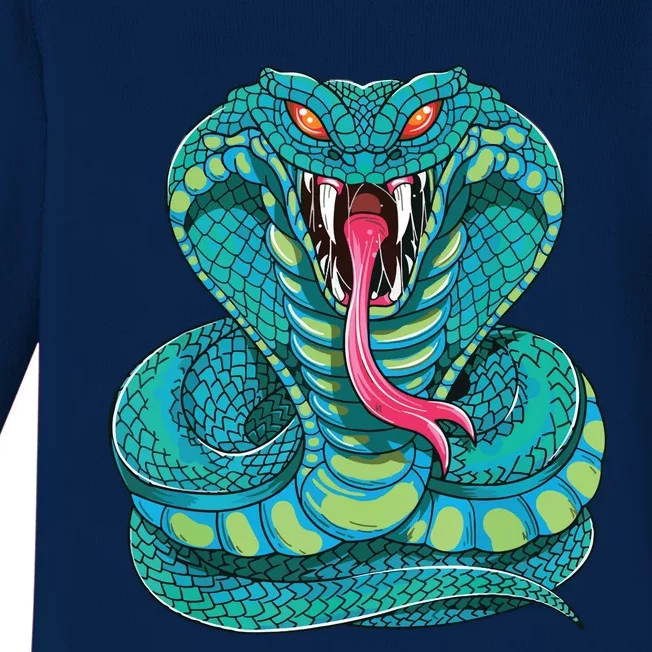 Fanged Cobra King Snake Fast Striking Fangs Bite Baby Long Sleeve Bodysuit