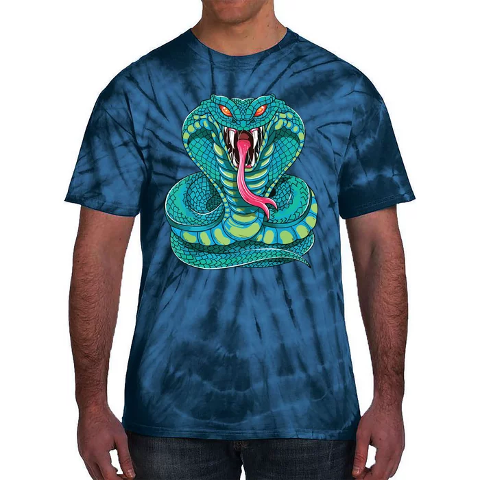 Fanged Cobra King Snake Fast Striking Fangs Bite Tie-Dye T-Shirt