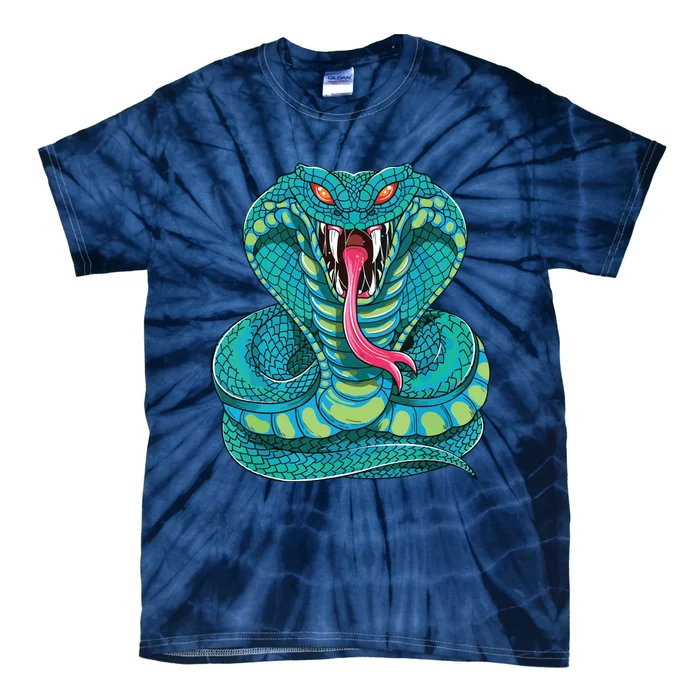 Fanged Cobra King Snake Fast Striking Fangs Bite Tie-Dye T-Shirt