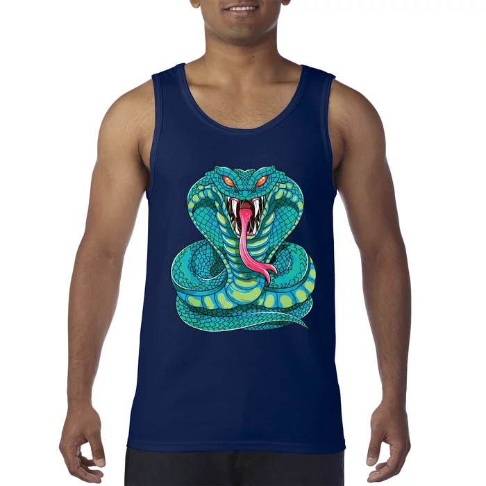 Fanged Cobra King Snake Fast Striking Fangs Bite Tank Top