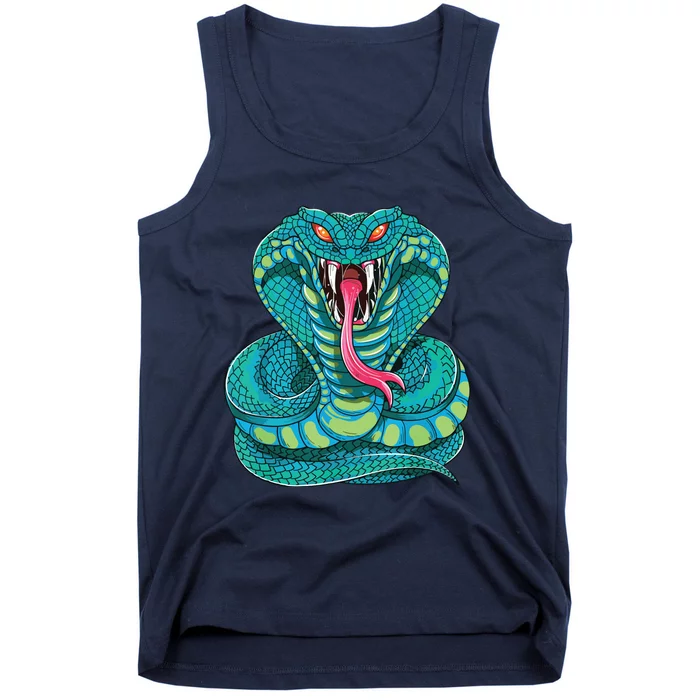 Fanged Cobra King Snake Fast Striking Fangs Bite Tank Top