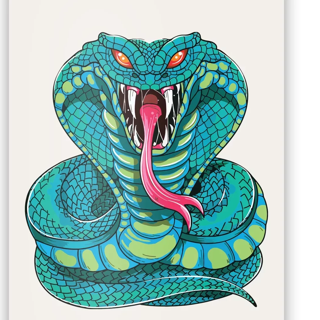 Fanged Cobra King Snake Fast Striking Fangs Bite Poster