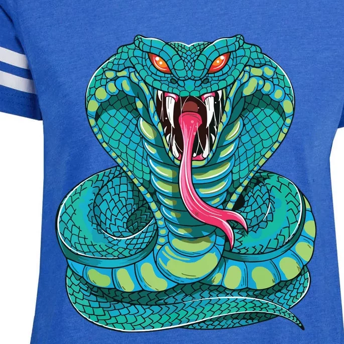 Fanged Cobra King Snake Fast Striking Fangs Bite Enza Ladies Jersey Football T-Shirt