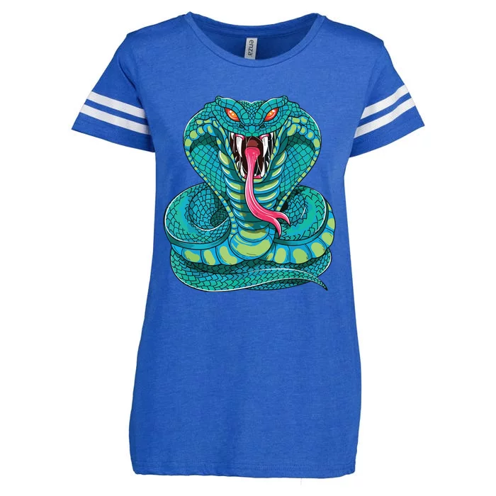 Fanged Cobra King Snake Fast Striking Fangs Bite Enza Ladies Jersey Football T-Shirt