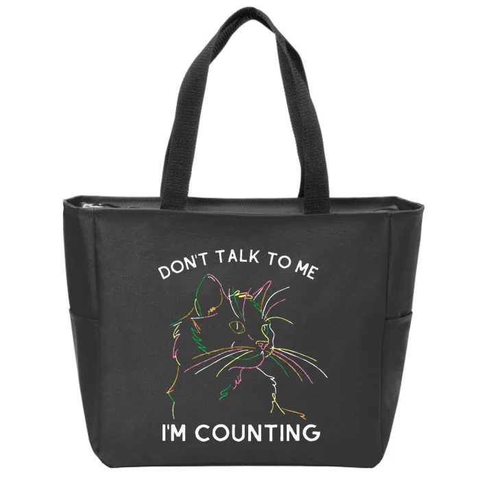 Funny Cat Knits Don Alk O Me I M Counting Zip Tote Bag