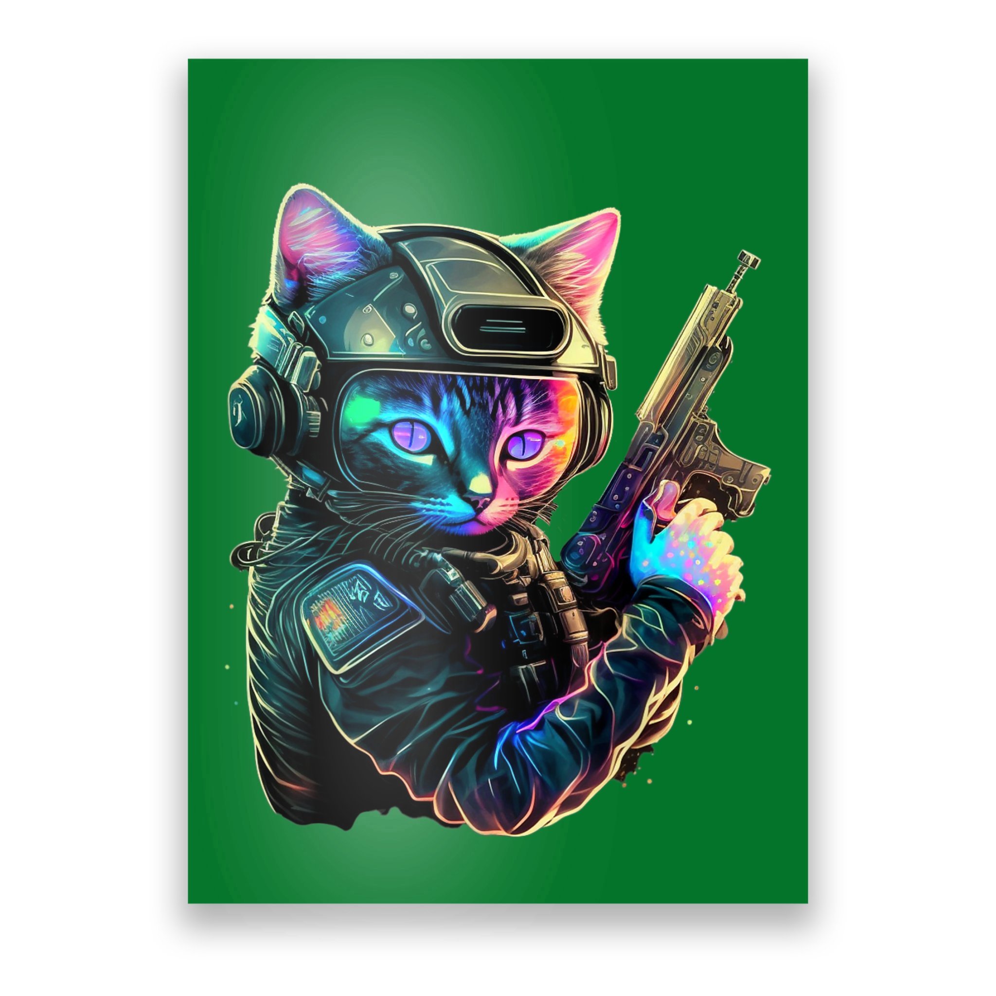 cat with gun wallpaper