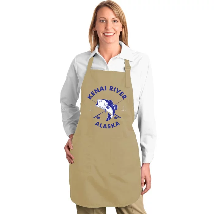 Fishing Club Kenai River Alaska Full-Length Apron With Pocket