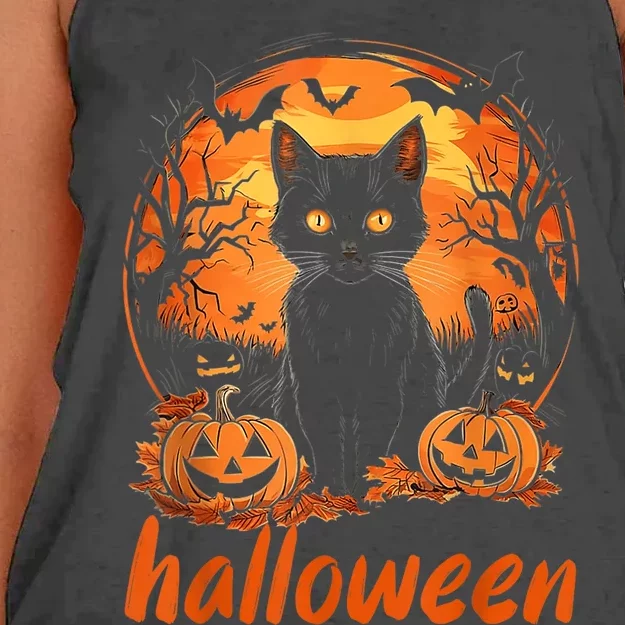 Funny Cat Kitten Lover Halloween Women's Knotted Racerback Tank