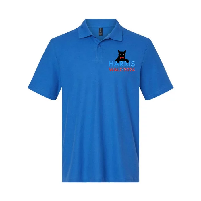 Funny Cute Kamala Harris Tim Walz 2024 Cat Softstyle Adult Sport Polo