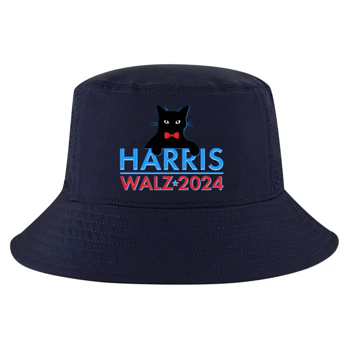 Funny Cute Kamala Harris Tim Walz 2024 Cat Cool Comfort Performance Bucket Hat