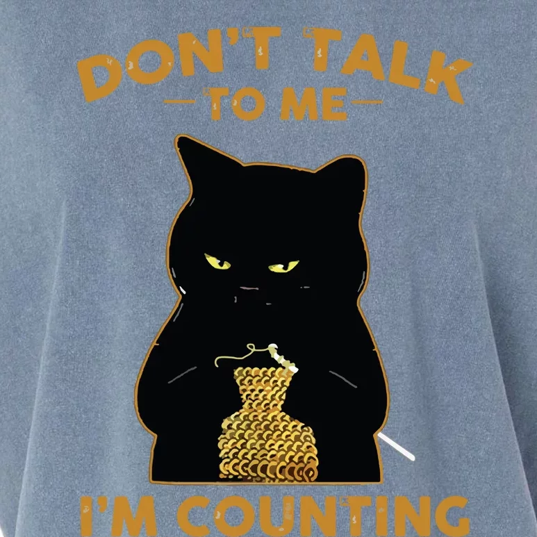 Funny Cat Knits Shirts Dont Talk To Me Im Counting Knitting Garment-Dyed Women's Muscle Tee