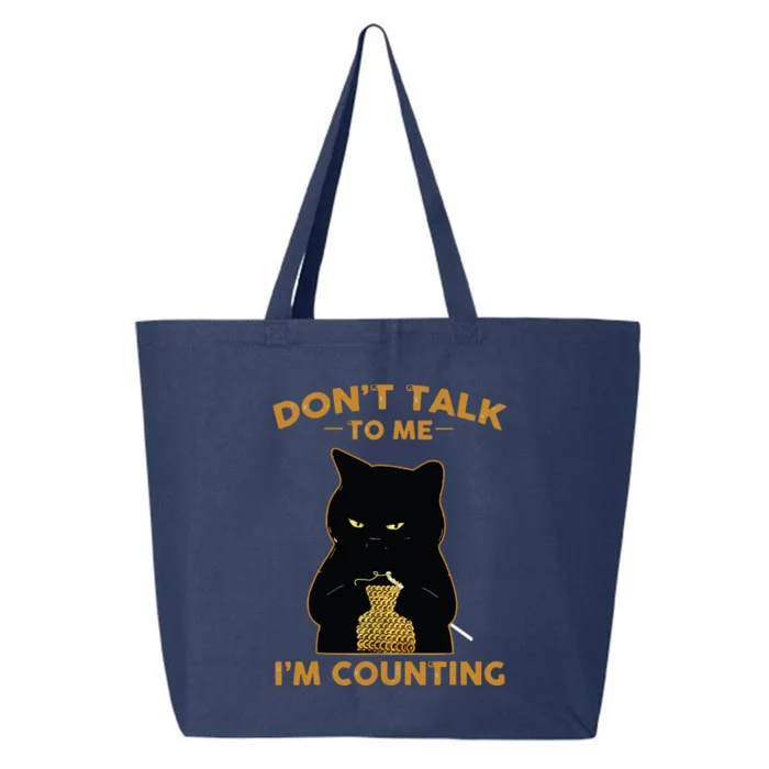 Funny Cat Knits Shirts Dont Talk To Me Im Counting Knitting 25L Jumbo Tote