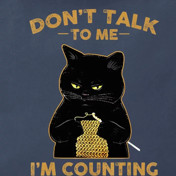 Funny Cat Knits Don't Talk To Me I'm Counting Knitting T 1 Zip Tote Bag