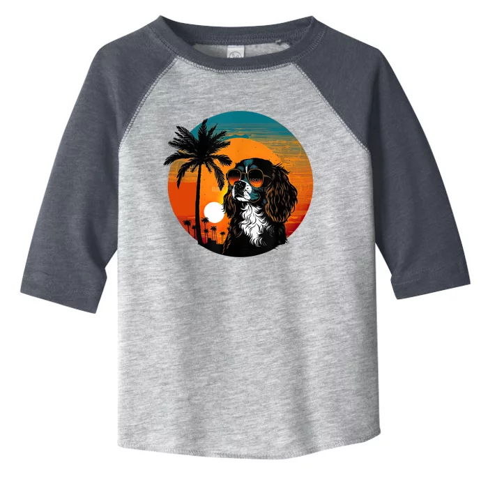 Funny Cavalier King Charles Spaniel Cute Cool Sunglasses Toddler Fine Jersey T-Shirt