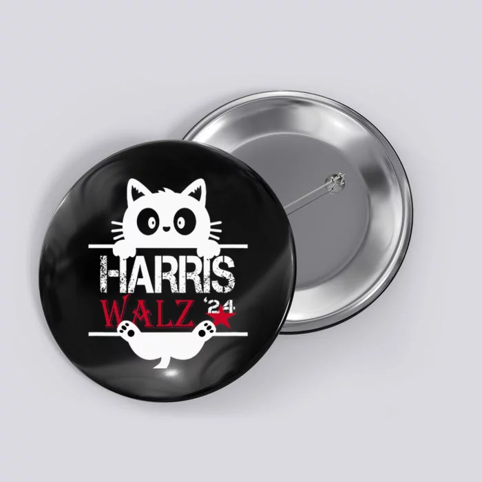 Funny Cat Kamala Harris Walz Us 2024 Elections Button