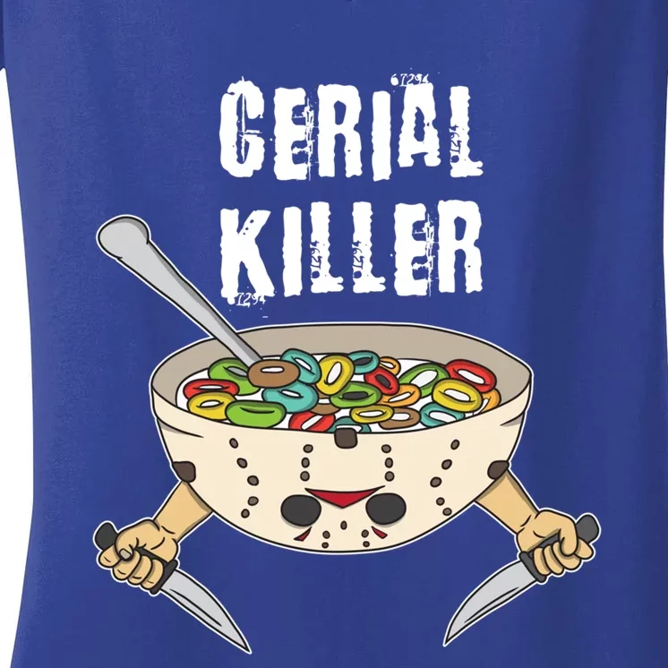 Funny Cereal Killer Gift Cereal Box Milk With Sugar Nugget Gift Women's V-Neck T-Shirt