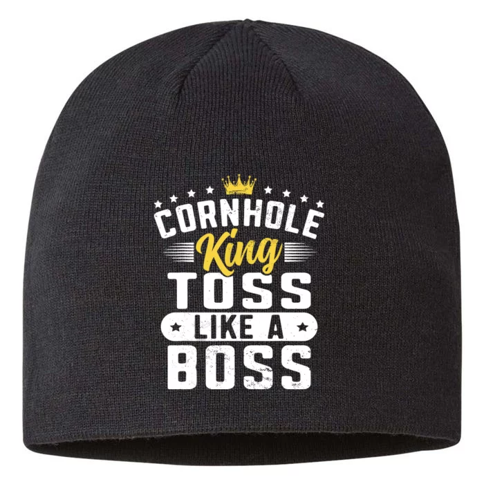 Funny Cornhole King Toss Like A Boss Bean Bag Toss Corn Star 8 1/2in Sustainable Knit Beanie