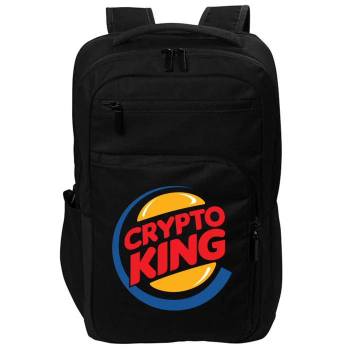 Funny Crypto King Logo Impact Tech Backpack