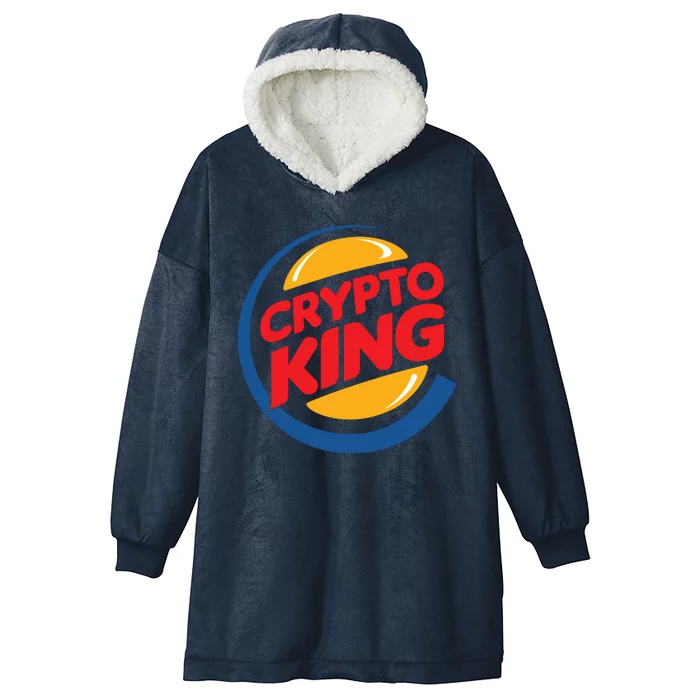 Funny Crypto King Logo Hooded Wearable Blanket