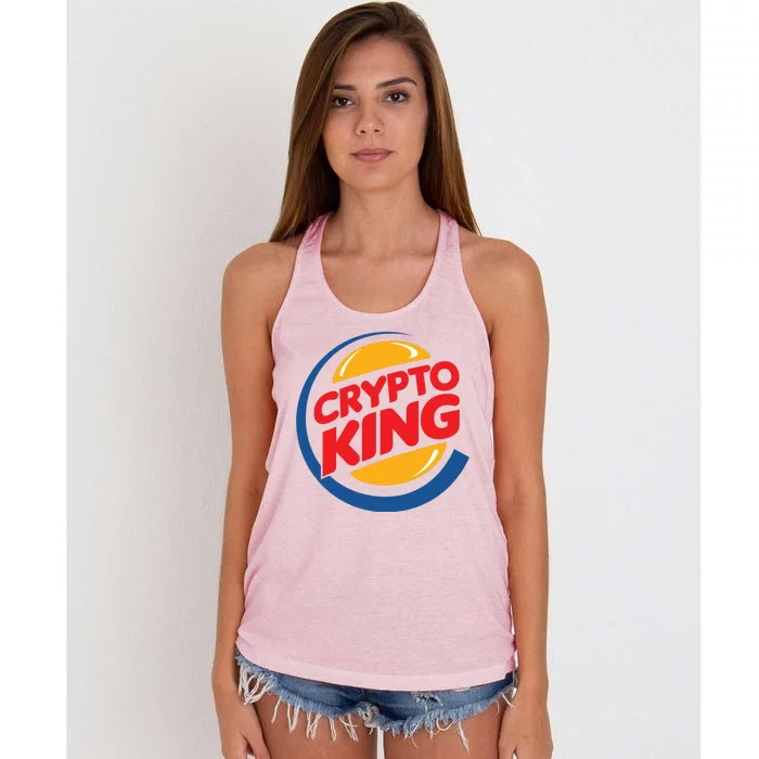 Funny Crypto King Logo Women's Knotted Racerback Tank