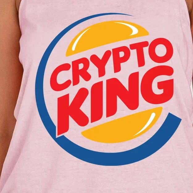 Funny Crypto King Logo Women's Knotted Racerback Tank