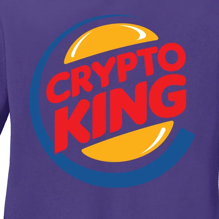 Funny Crypto King Logo Ladies Long Sleeve Shirt