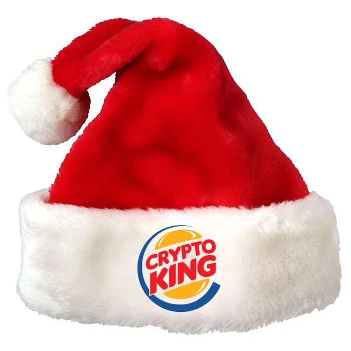 Funny Crypto King Logo Premium Christmas Santa Hat