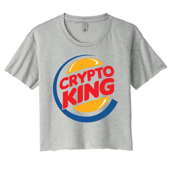 Funny Crypto King Logo Women's Crop Top Tee