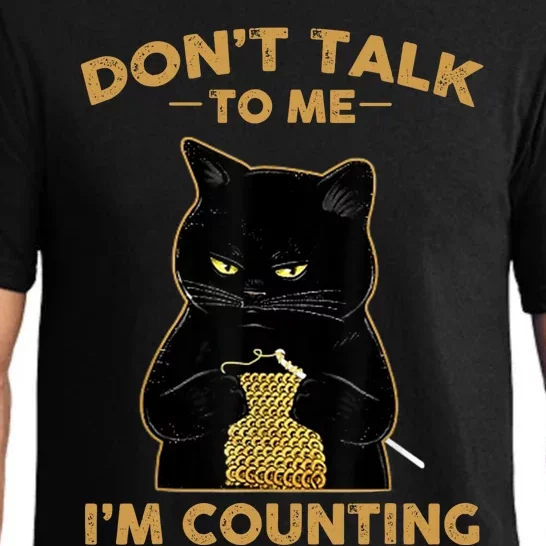 Funny Cat Knits Don't Talk To Me I'm Counting Knitting Pajama Set